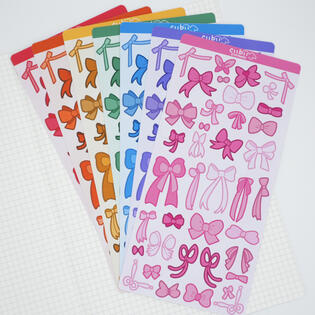Multi color bow sticker sheet