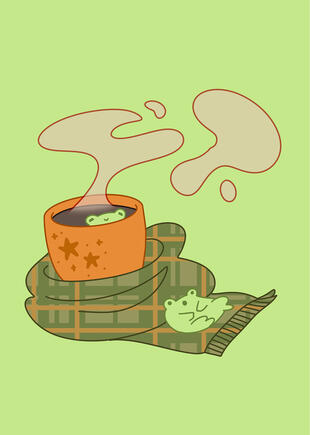 Cozy Frogs Print