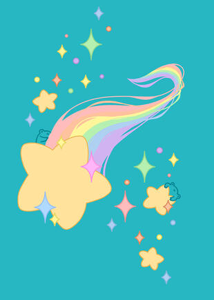 Rainbow Frogs Print